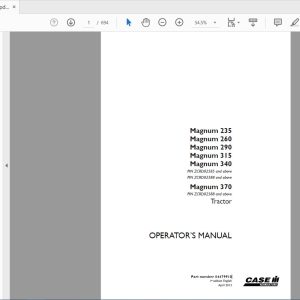 Case IH Tractor Magnum 235260290315340370 Operators Manual84479910 1