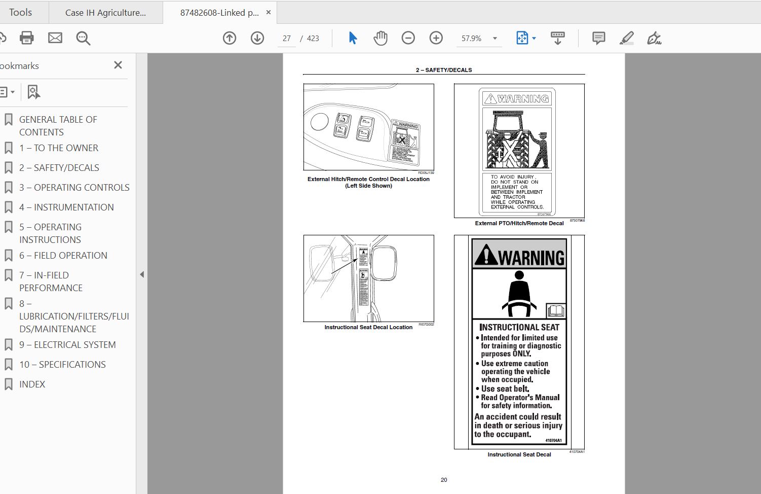 Case IH Tractor Magnum 255 Tractor Ermerging Market Operators Manual87482608 2