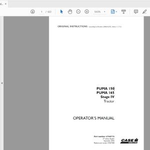 Case IH Tractor PUMA 150165 Stage IV Operators Manual47948770 1