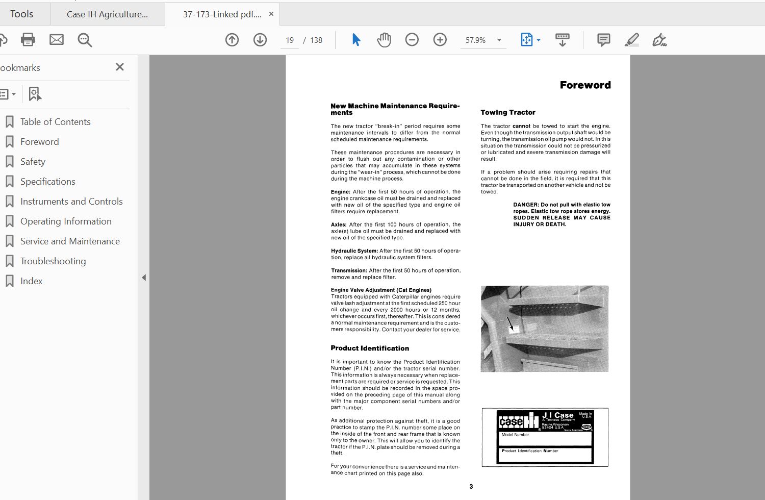 Case IH Tractor Panther lion 1000 Powershift Series After 7900650 Operators Manual37 173 2