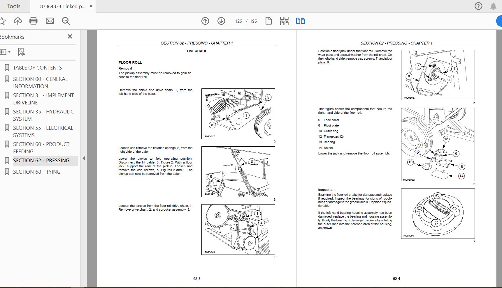 Case IH Tractor RBX443 Round Baler Service Manual87364833 3