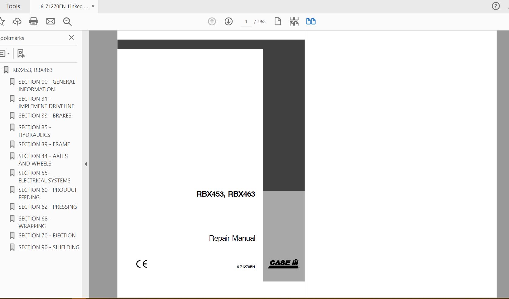 Case IH Tractor RBX453 463 Service Manual6 71270EN 1