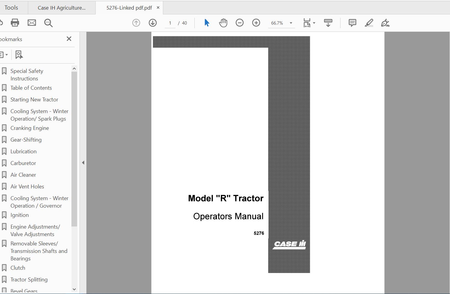 Case IH Tractor R Operators Manual5276 1