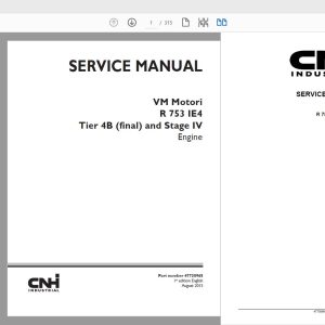 Case IH Tractor VM Motori R 753 IE4 Tier 4B final and Stage IV Engine Service Manual47730965 1