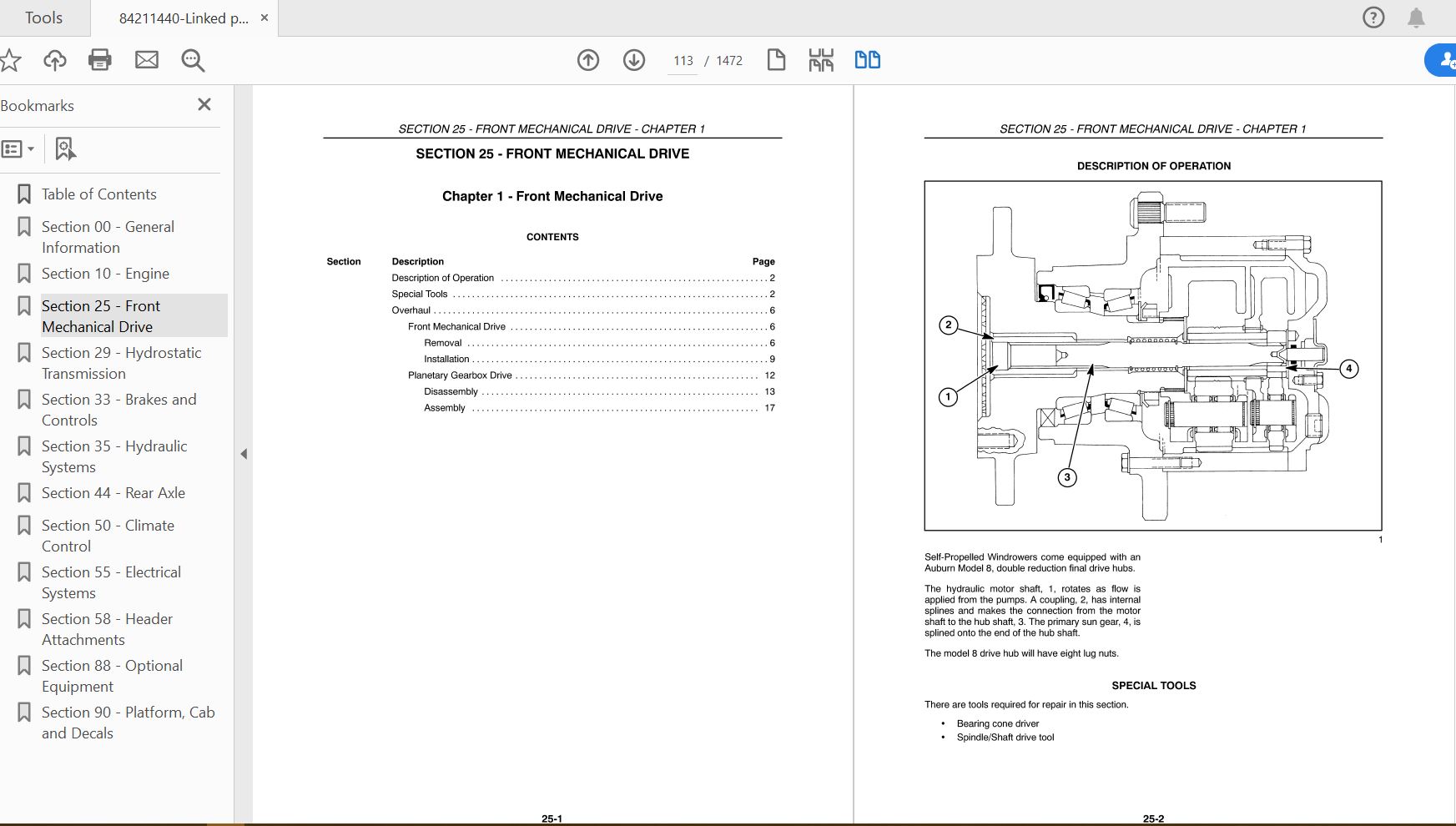 Case IH Tractor WD1203 Windrower Service Manual84211440 2