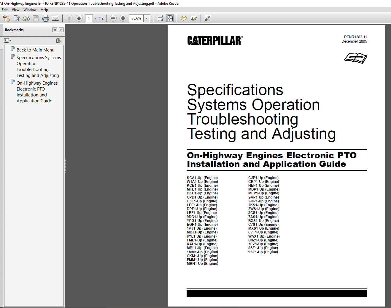 Caterpillar C11C13C15 On Highway Truck Engines Manuals CD1 6
