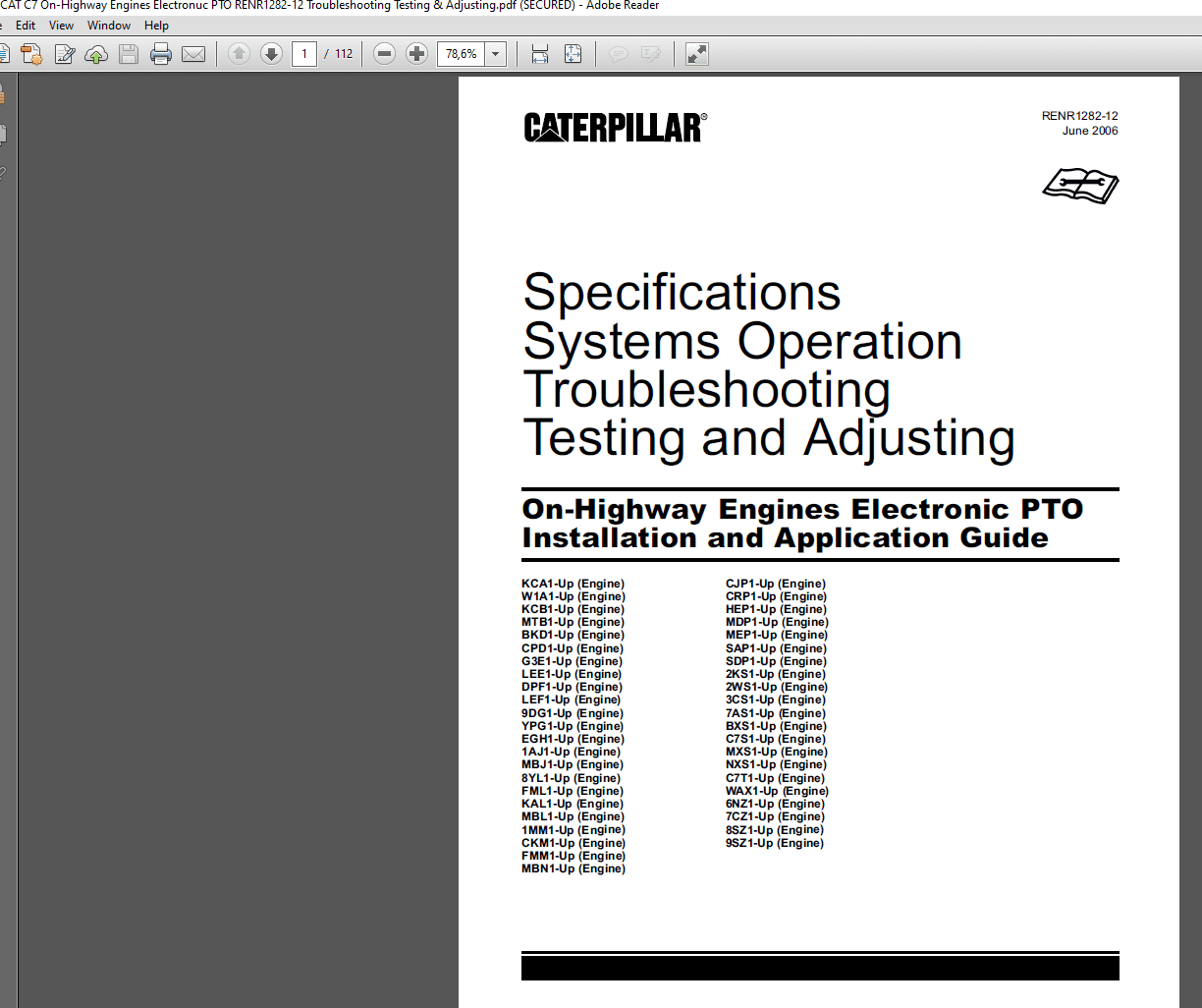 Caterpillar C7 C9 On Highway Truck Engines Manuals CD2 4