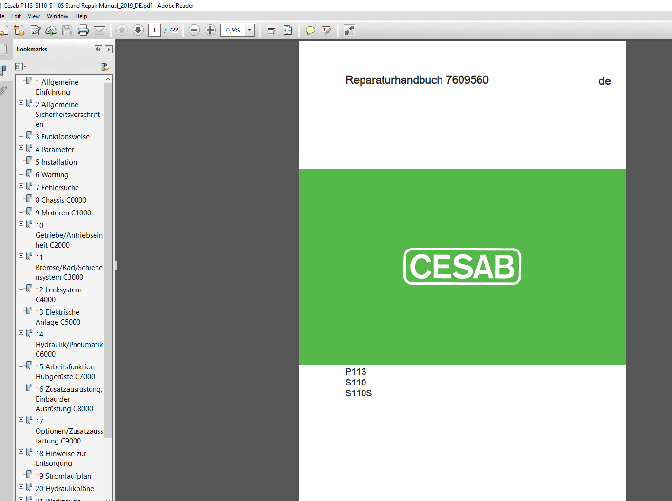 Cesab Forklift Full Repair Manuals 2019 GERMANDE