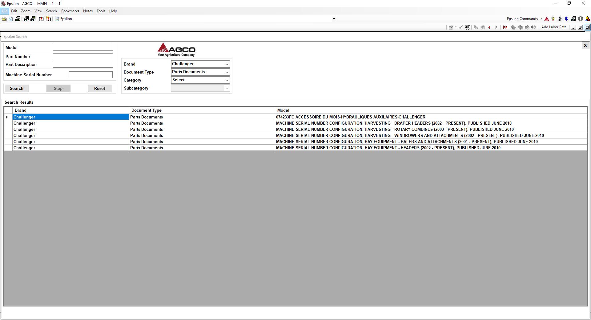 Challenger AG Europe Parts Catalog Workshop Service Manuals 0520194