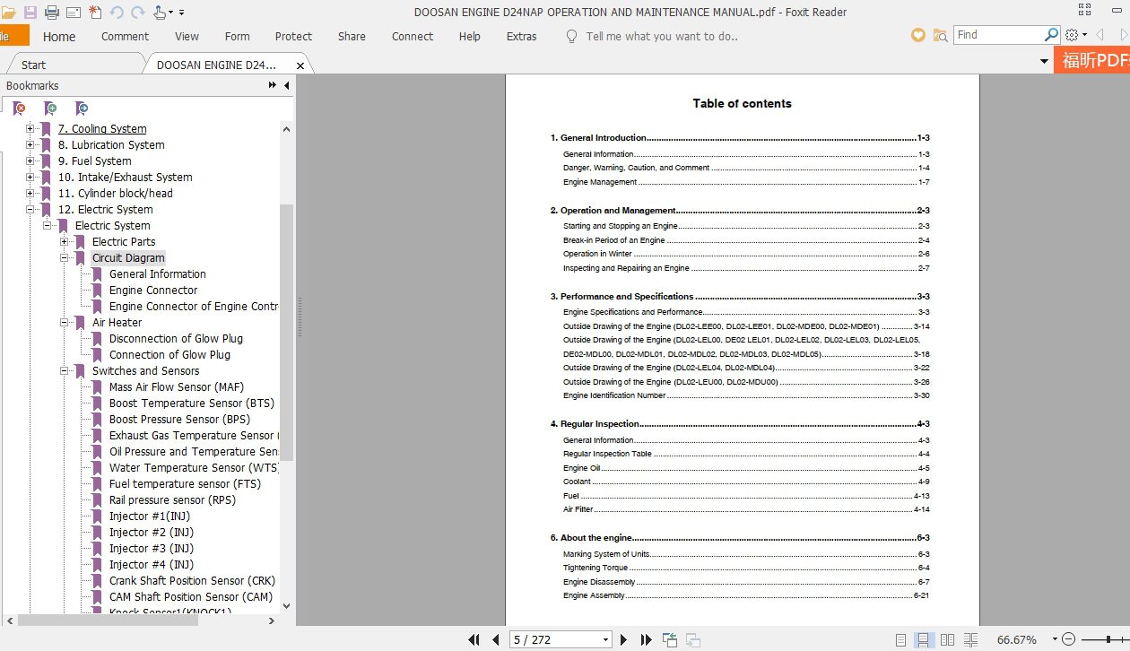 DOOSAN ENGINE D24NAP OPERATION AND MAINTENANCE MANUAL 3