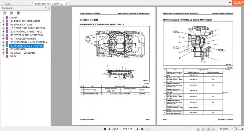 KOMATSU Mini Crawler Excavator PC30 PC35MR 5 Shop Manual 4 1