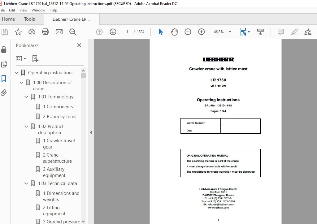 Liebherr Crane LR 1750 5