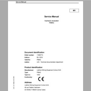 Liebherr Mining Excavators Service Manual New Updated 082019 Full DVD4