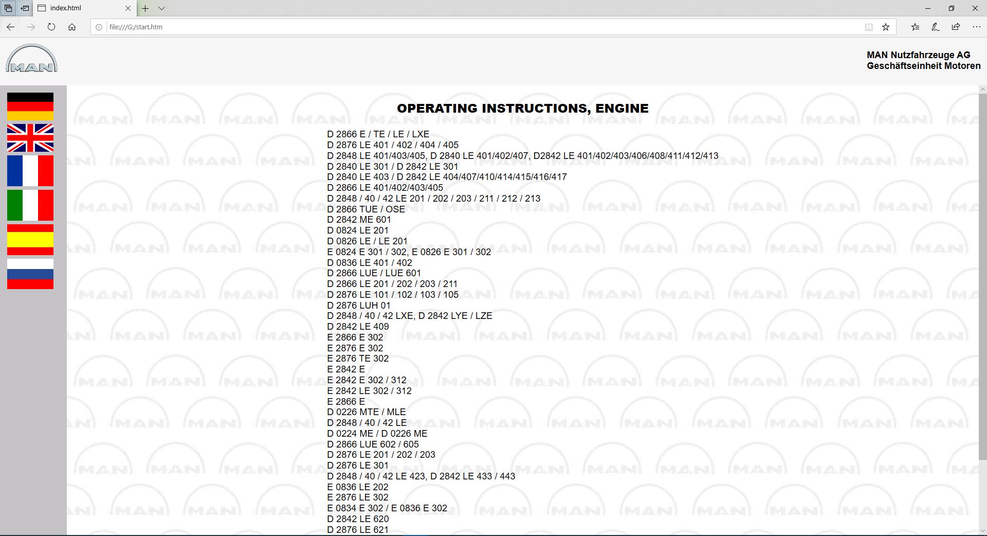 MAN Engines Service Manuals 0920063 1