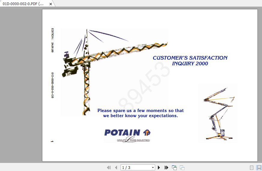 Manitowoc Potain Tower Crane GTMR 331C Full Manuals 2