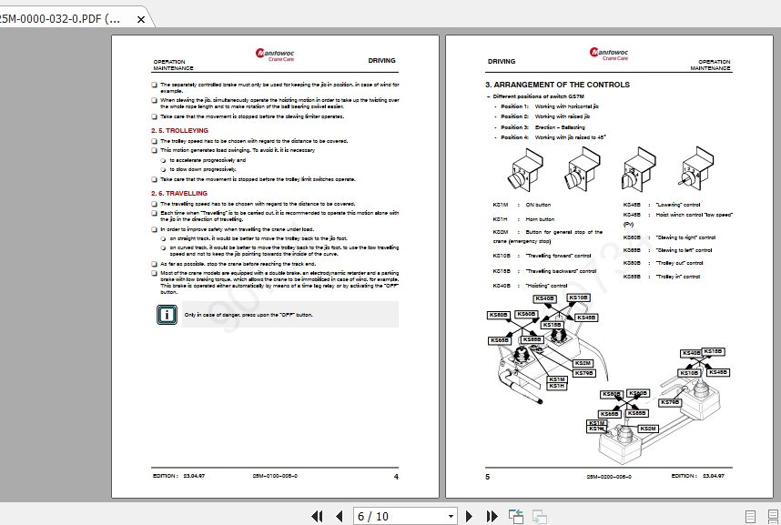 Manitowoc Potain Tower Crane GTMR 346A Full Manuals 2