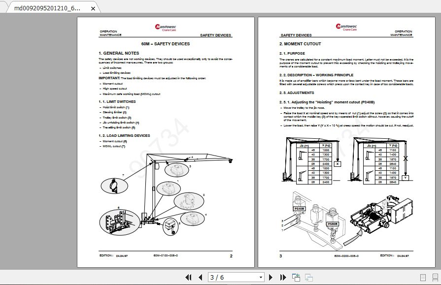 Manitowoc Potain Tower Crane GTMR 346A Full Manuals 3