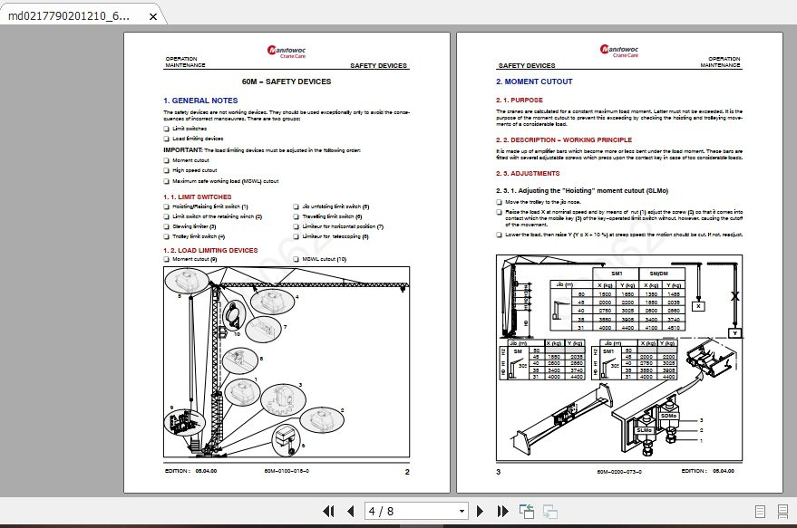 Manitowoc Potain Tower Crane GTMR 386B Full Manuals 2