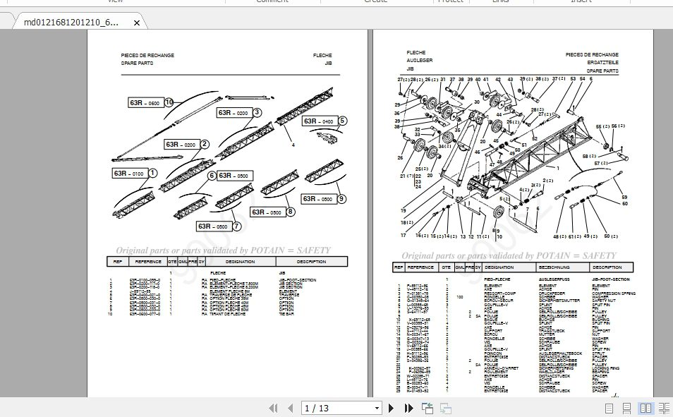 Manitowoc Potain Tower Crane GTMR 386B Full Manuals 4