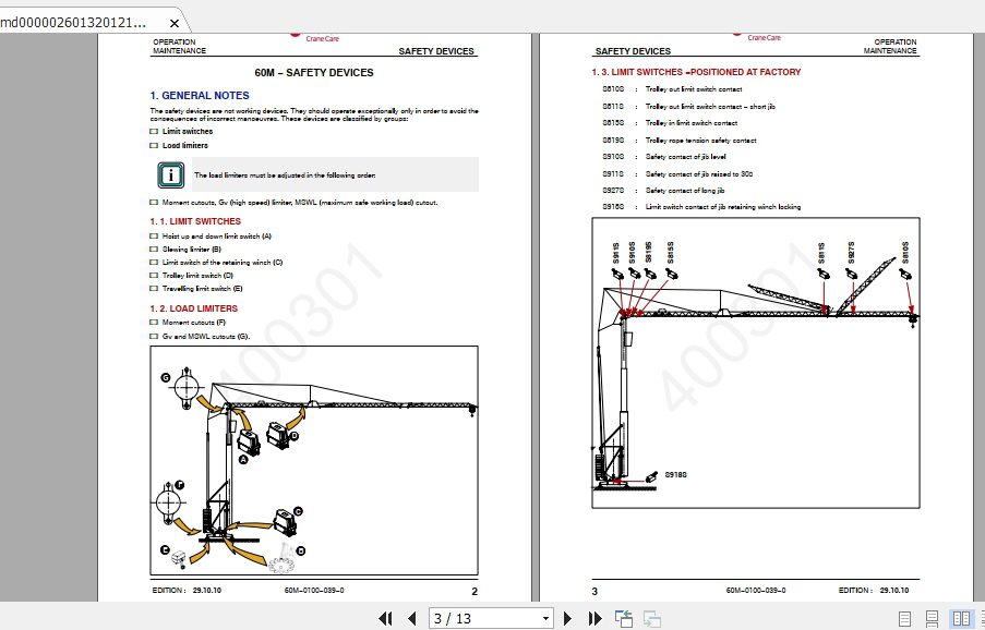 Manitowoc Potain Tower Crane HDT 80 Full Manuals 2