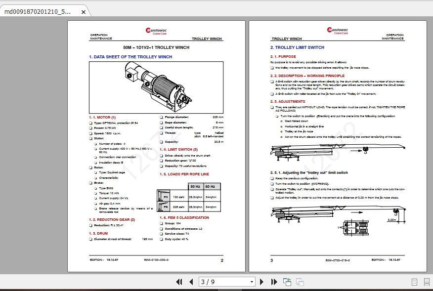 Manitowoc Potain Tower Crane HD 12A Full Manuals 2