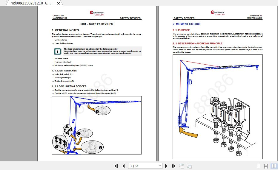 Manitowoc Potain Tower Crane HD 36 Full Manuals 3