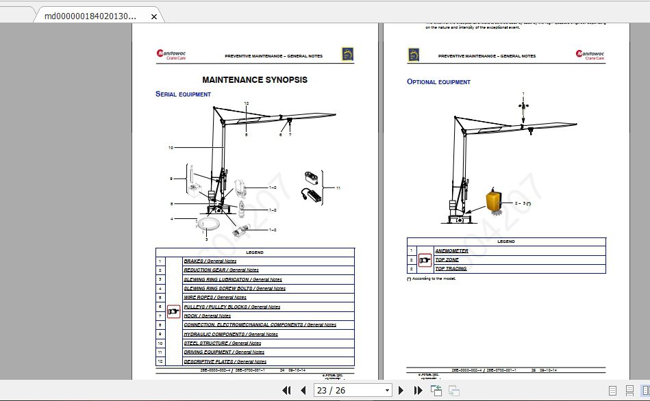 Manitowoc Potain Tower Crane IGO M14 Full Manuals 3