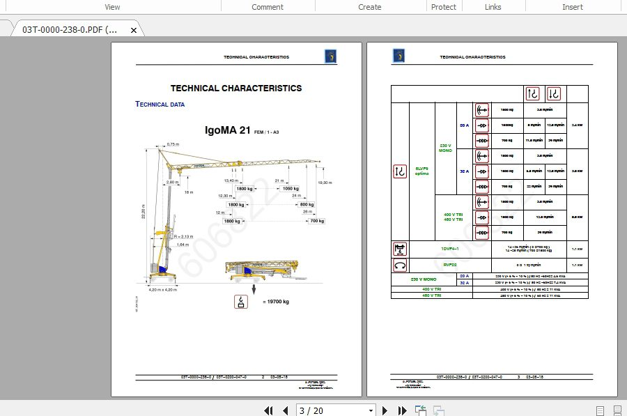 Manitowoc Potain Tower Crane IGO MA21 Full Manuals 1