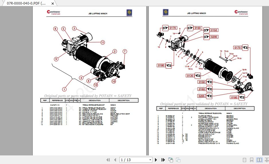 Manitowoc Potain Tower Crane IGO T85 Full Manuals 5
