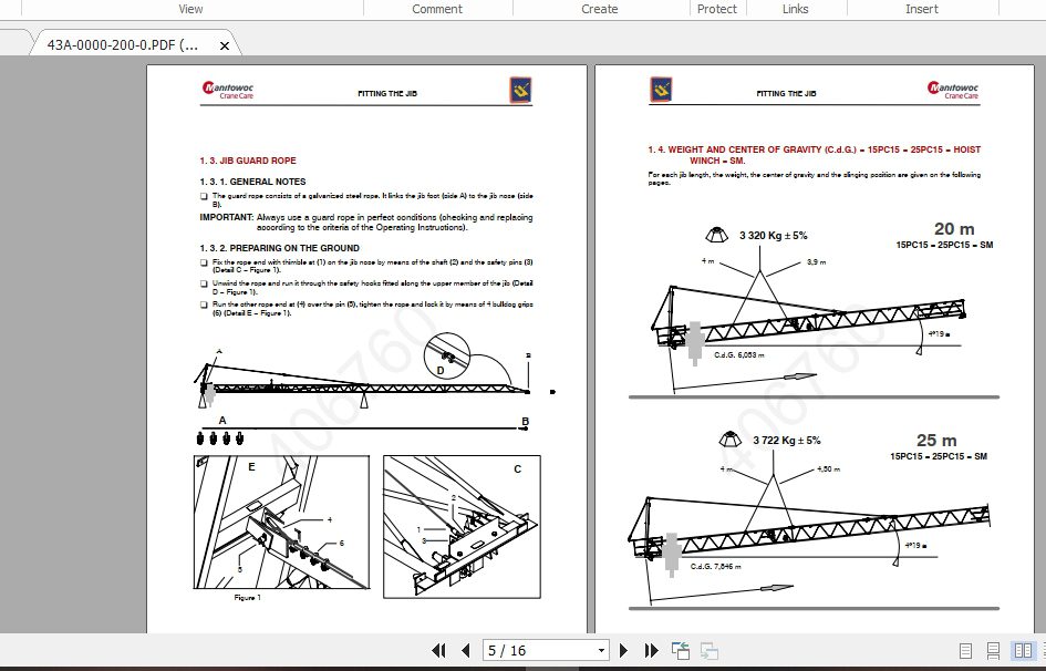 Manitowoc Potain Tower Crane M68C 3T Full Manuals 2