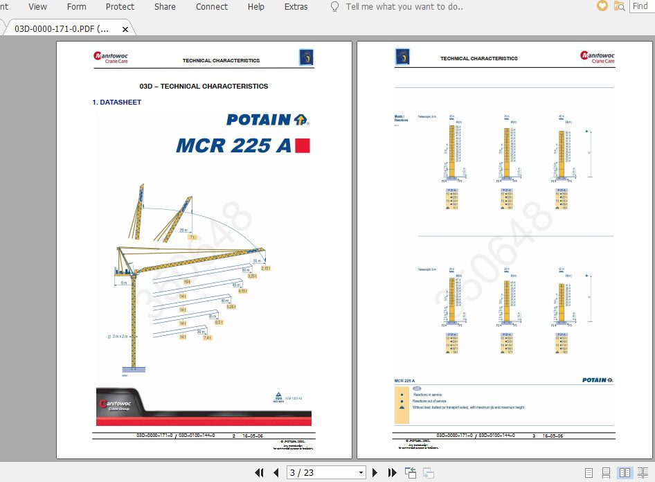 Manitowoc Potain Tower Crane MCR 225A Full Manuals 1