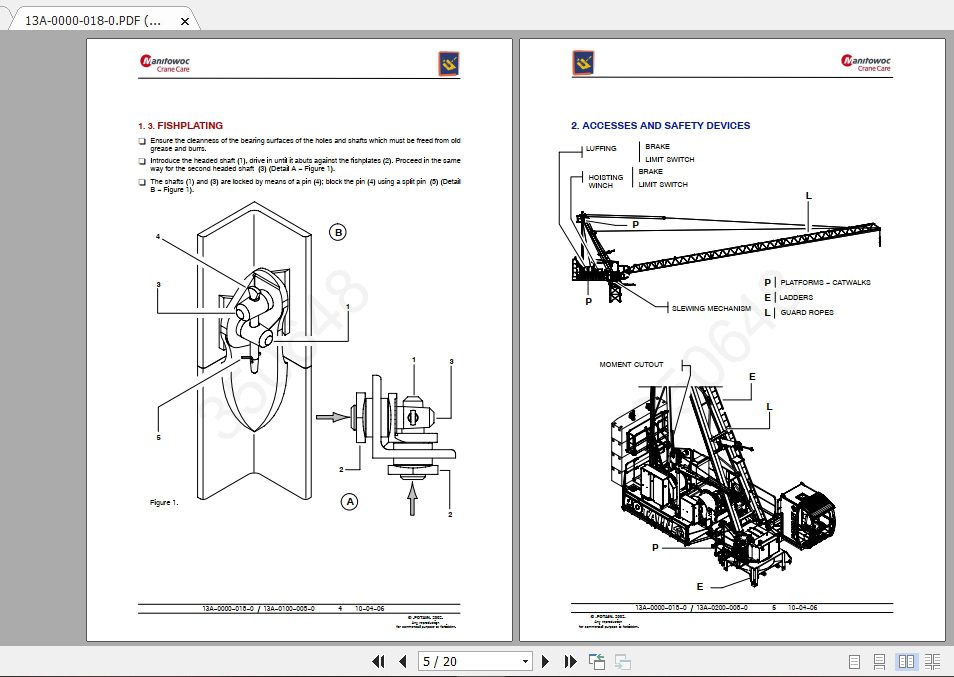 Manitowoc Potain Tower Crane MCR 225A Full Manuals 2