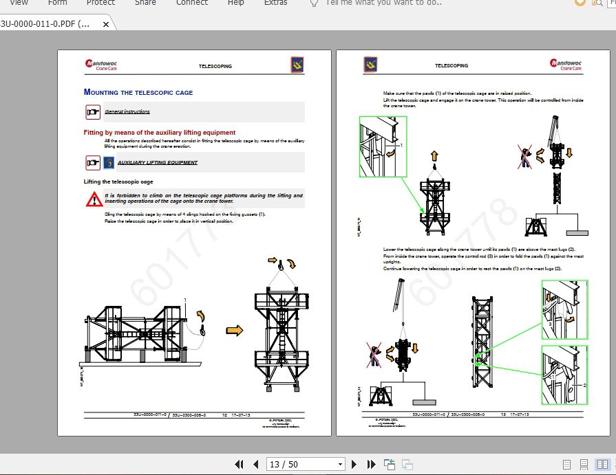 Manitowoc Potain Tower Crane MCT 178 Full Manuals 2