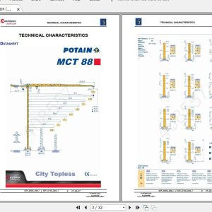 Manitowoc Potain Tower Crane MCT 88 Full Manuals 1