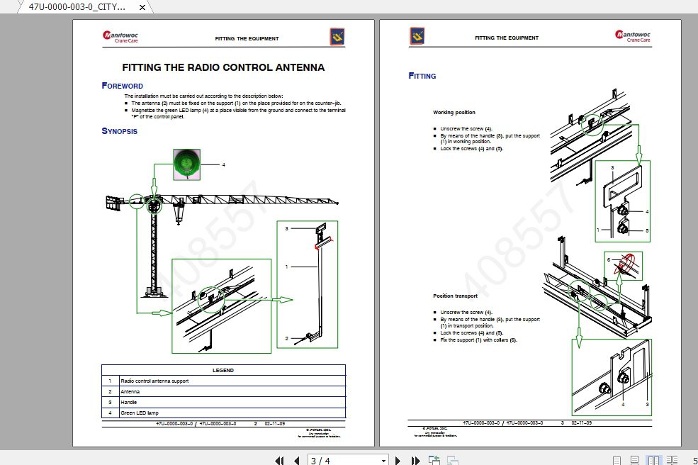 Manitowoc Potain Tower Crane MCT 88 Full Manuals 2