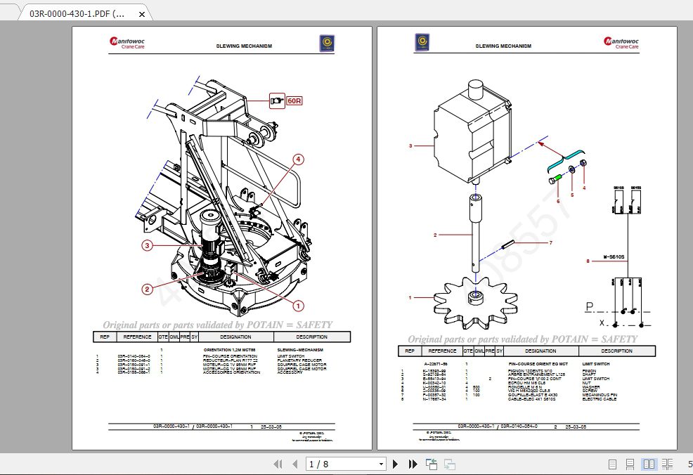 Manitowoc Potain Tower Crane MCT 88 Full Manuals 3