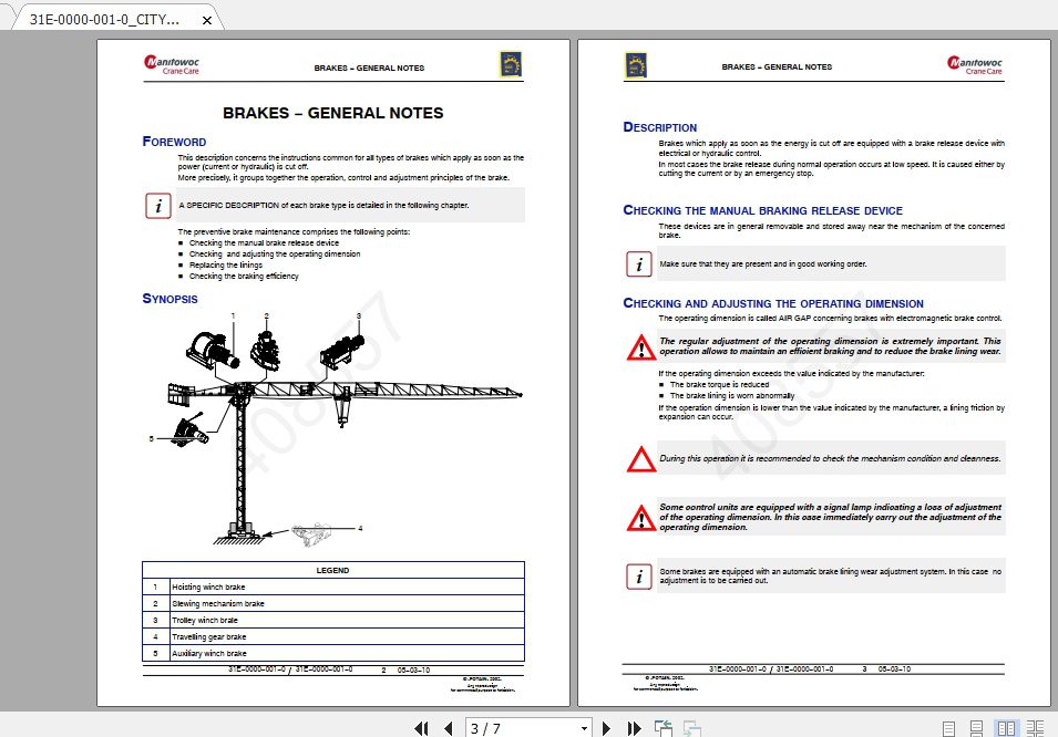 Manitowoc Potain Tower Crane MCT 88 Full Manuals 5