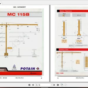 Manitowoc Potain Tower Crane MC 115B Full Manuals 1