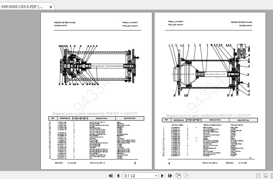 Manitowoc Potain Tower Crane MC 115B Full Manuals 4