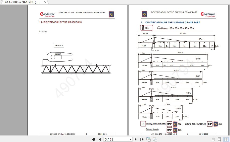 Manitowoc Potain Tower Crane MC 125 Full Manuals 1