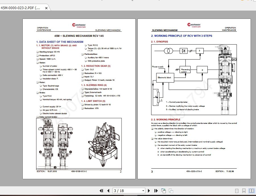 Manitowoc Potain Tower Crane MC 125 Full Manuals 3