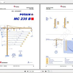 Manitowoc Potain Tower Crane MC 235B Full Manuals 1