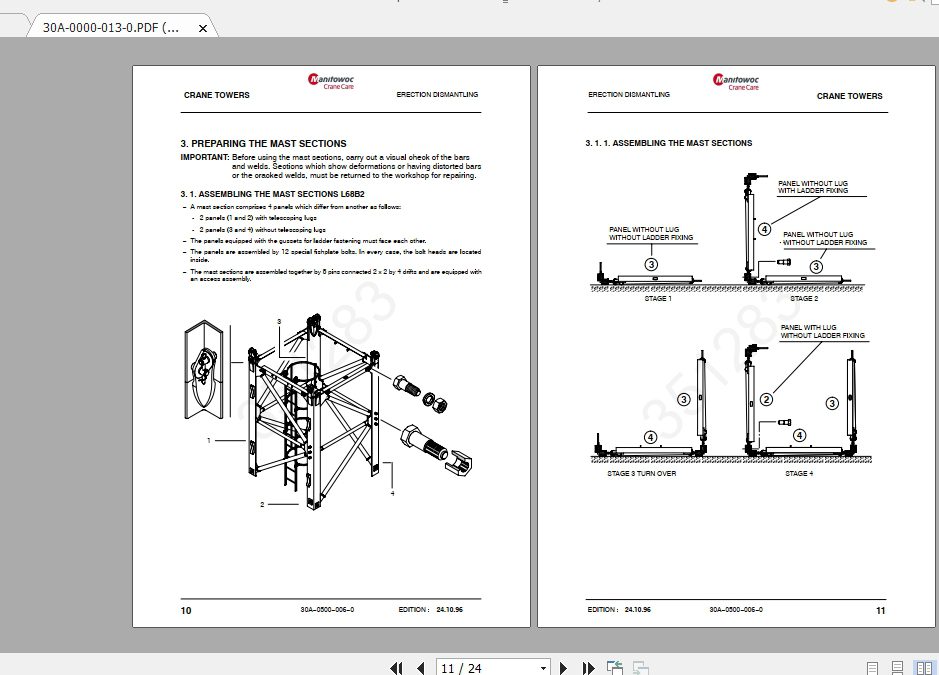 Manitowoc Potain Tower Crane MC 235B Full Manuals 2