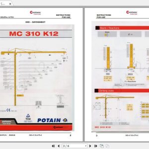 Manitowoc Potain Tower Crane MC 310 K12 Full Manuals 1