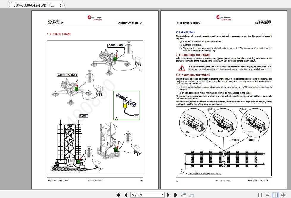 Manitowoc Potain Tower Crane MCi 85A Full Manuals 1