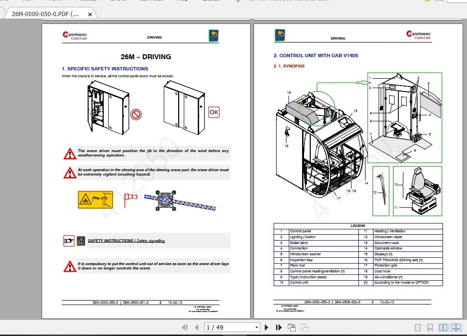Manitowoc Potain Tower Crane MD 1100 40T Full Manuals 2