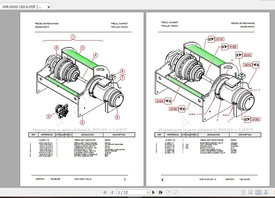 Manitowoc Potain Tower Crane MD 1100 40T Full Manuals 5