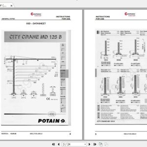 Manitowoc Potain Tower Crane MD 125B Full Manuals 1
