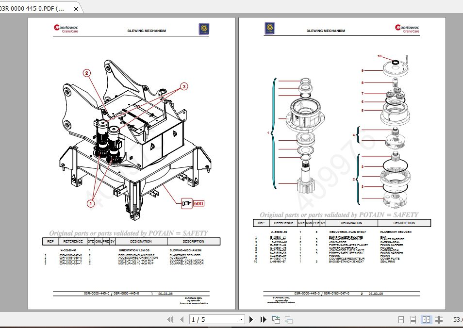 Manitowoc Potain Tower Crane MR 160C Full Manuals 4