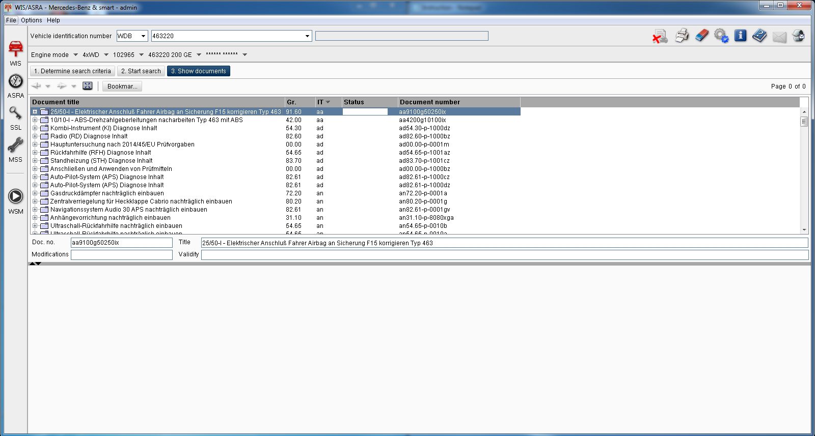 Mercedes Benz WIS ASRA NET 072019 2AERFT